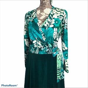 Vintage Keyloun Hostess Lounge Wrap Dress Dressing Gown Tiger Jungle Print 60’s